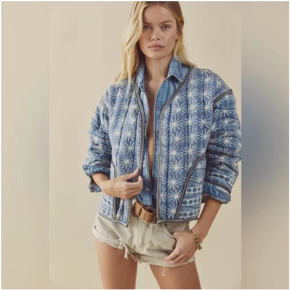 Free people Kara quilted cardi jacket